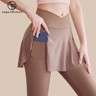 Superflower 2 In 1 กางเกงโยคะ เอวสูง ยกสะโพก วิ่ง เต้นรํา กร…