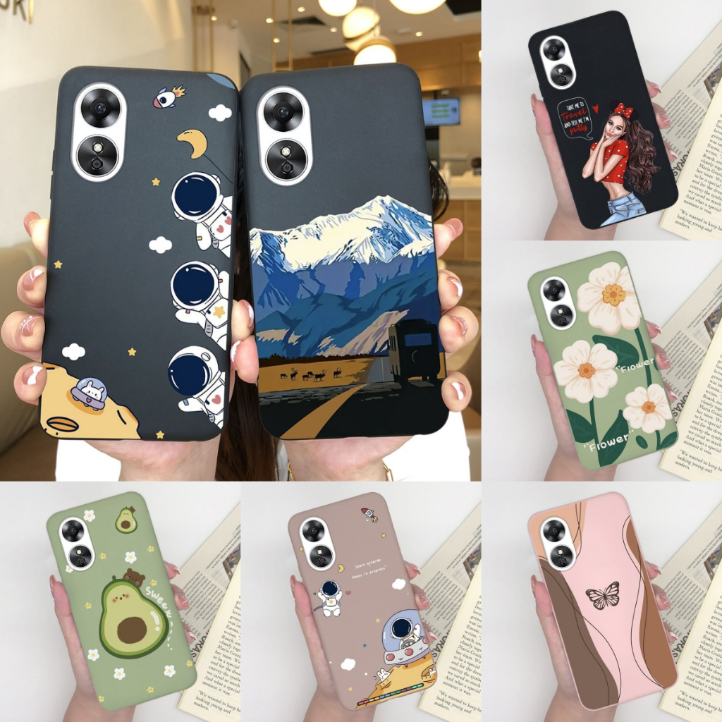 เคสโทรศัพท์ซิลิโคน แบบนิ่ม พิมพ์ลายการ์ตูนผีเสื้อ บางพิเศษ คุณภาพสูง สําหรับ OPPO A17 A17K A 17 A 17K 6.56 นิ้ว