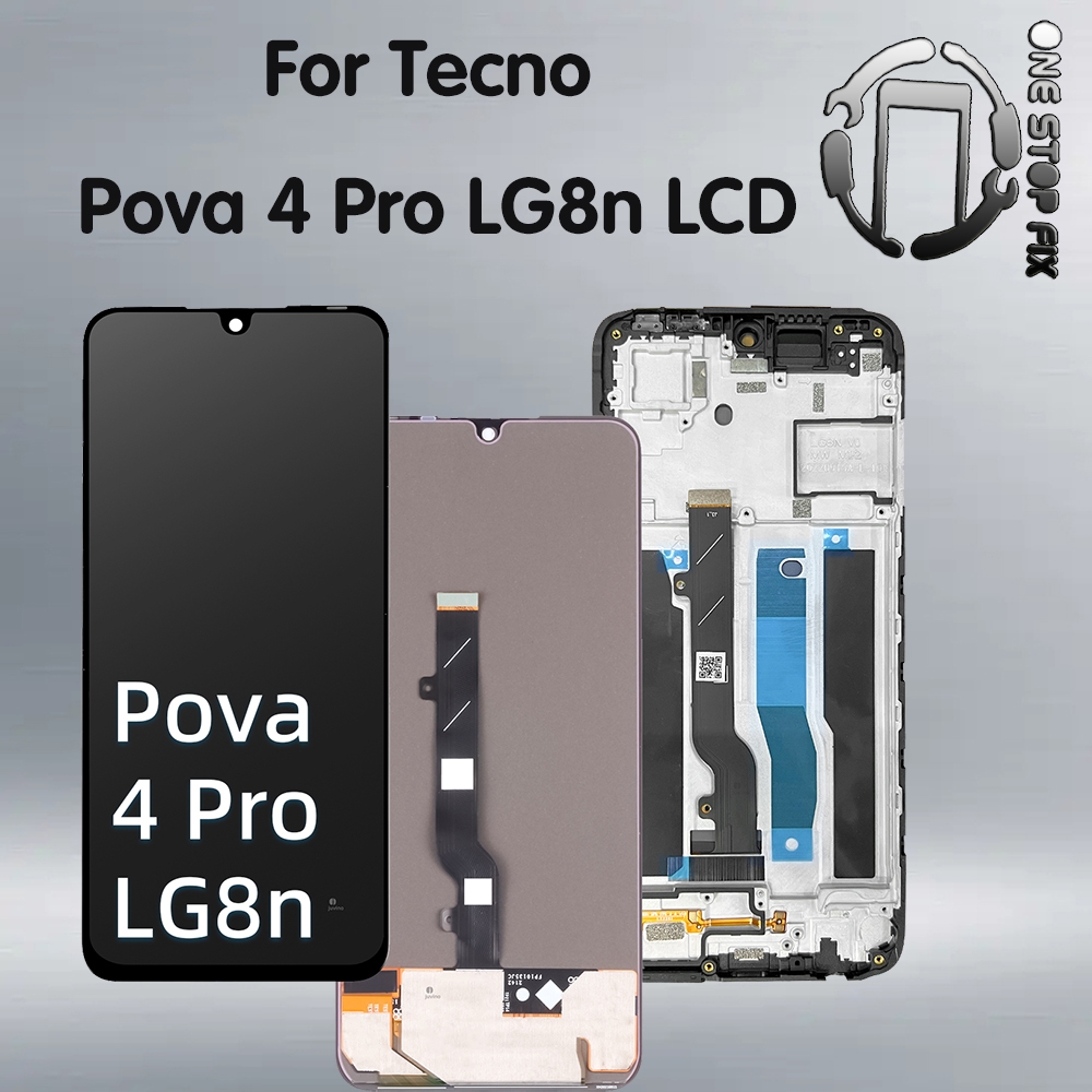 อะไหล่หน้าจอสัมผัส LCD พร้อมกรอบ สําหรับ Tecno Pova 4 Pro LG8n LG8n