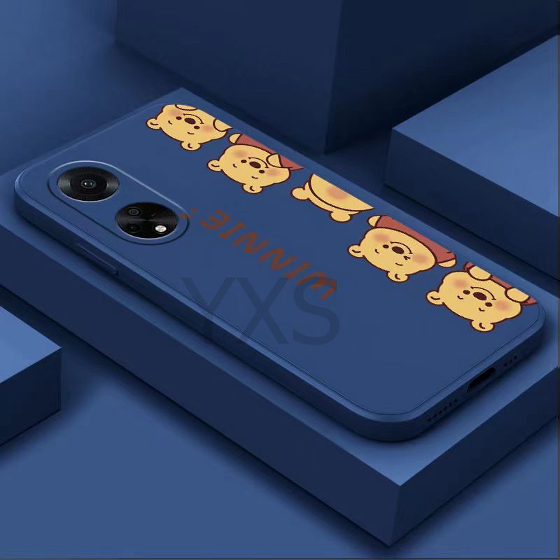 การออกแบบใหม่ เคส Realme C21Y C25Y C21 C31 C33 C35 C30 C30S C53 C51 C55 เคส ซิลิโคนแถวหมีพูห์กรณีโทรศัพท์
