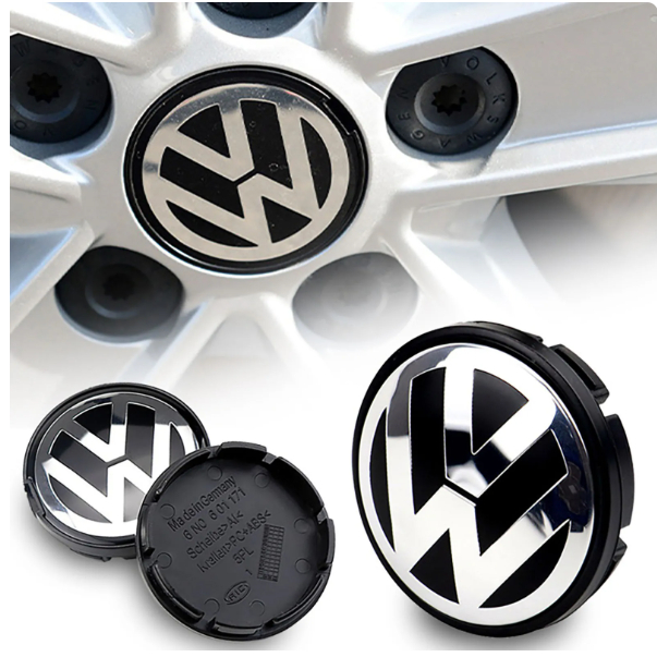 56 มม./65 มม.รถศูนย์ล้อ Hub Caps โลโก้สัญลักษณ์สําหรับ Volkswagen VW Jette MK5 MK6 Tiguan Touareg CC Passat B6 B7 Golf 5 6 7 Magotan Scirocco Sharan EOS