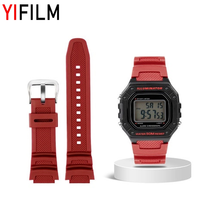 สายนาฬิกาข้อมือซิลิโคนกันน้ําทนทานสําหรับ Casio Ae1000/1100/1200/1300 Sgw 300/400/500 W-218H W-S210