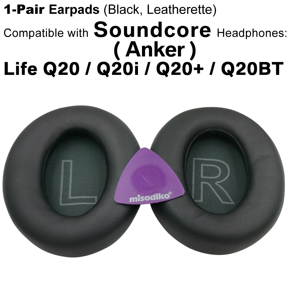Misodiko แผ่นครอบหูฟัง แบบเปลี่ยน สําหรับ Soundcore by Anker Life Q20 Q20+ Q20i Q20BT