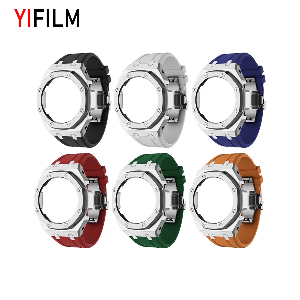 สายนาฬิกาข้อมือ และเคส สําหรับ Casio Gshock GA2100 Generation Metal Bezel Fluorine Rubber GA2110 Wat