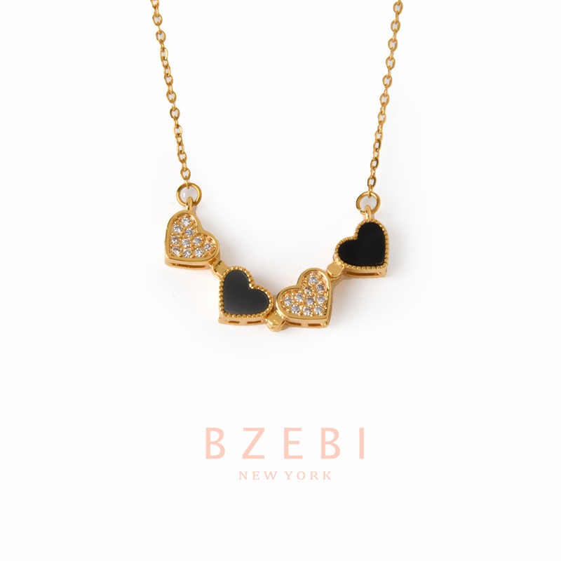 Bzebi สร้อยคอแฟชั่น ใบโคลเวอร์ ผู้หญิง จี้ สแตนเลส ไม่ลอก เครื่องประดับแฟชั่น แตนเลส ใส่ได้แบบ2 18k ชุบทอง สําหรับผู้หญิง 1057n