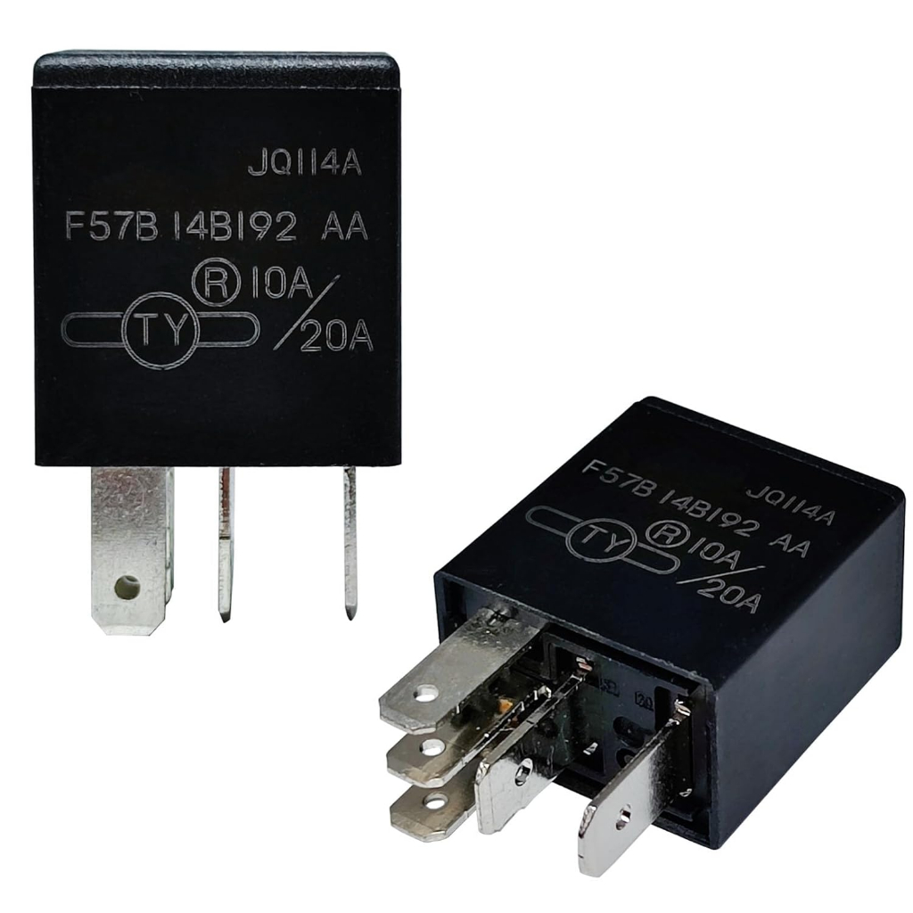 รีเลย์ F57B14B192AA (ชุด 2 ชิ้น), 10A/20A 12VDC 5Pins รีเลย์ยานยนต์ F57B 14B192 AA - OEM เปลี่ยน, เข
