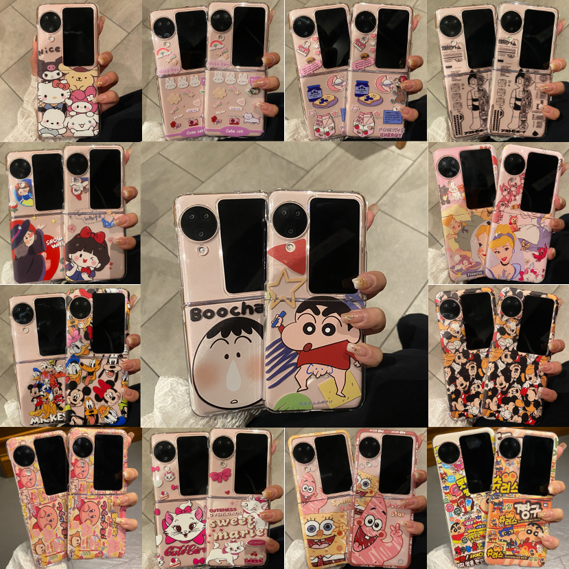 เคสโทรศัพท์มือถือ PC แบบแข็ง ฝาพับ กันกระแทก ลายการ์ตูนชินจังน่ารัก พร้อมจี้สายคล้อง สําหรับ OPPO Find N3