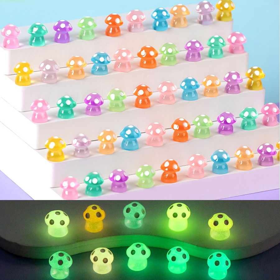 ตกแต่งรถ Garnish ตกแต่งรถ Mini โปร่งใสเรซิ่น Luminous เห็ดหัตถกรรมเครื่องประดับสําหรับรถ Dashboard Decor