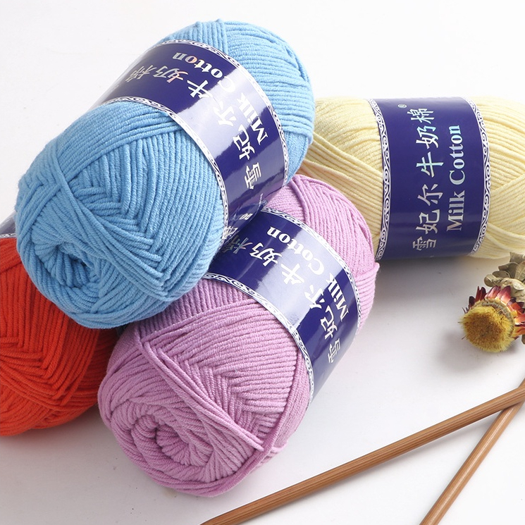 ในสต ็ อก การกวาดล ้ าง เส ้ นด ้ ายฝ ้ าย Xue Fei Er 5 ชั ้ น 100g Benang Kait สําหรับถักโครเชต ์