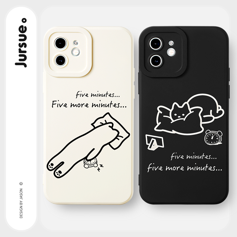 JURSUE เคสคู่ เคสไอโฟน คู่รัก กันกระแทกซิลิโคนนุ่มการ์ตูนน่ารักตลก เคสโทรศัพท์ Compatible for iPhone 16 15 14 13 12 11 Pro Max SE 2020 X XR XS 8 7 Plus พลัส XYY4325