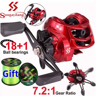 Sougayilang รอกตกปลาน้ําจืด อัตราทดเกียร์ 18+1BB 7.2:1 ด้ามจ…