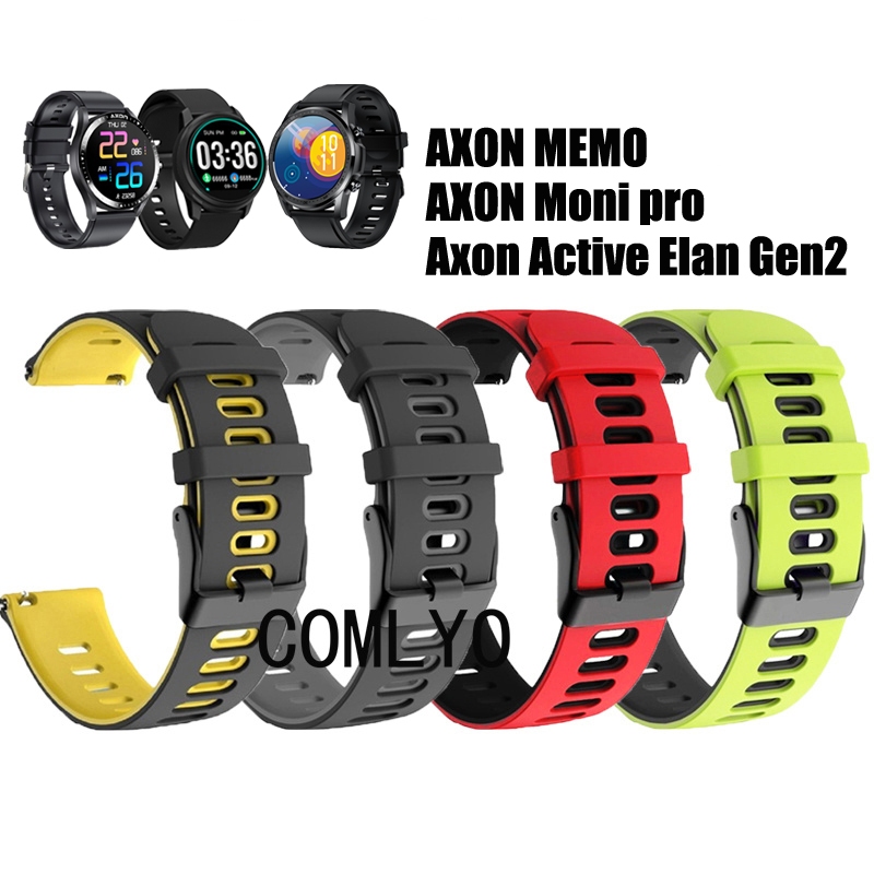 สําหรับ AXON MEMO / Moni Pro / Active Elan Gen 2 สายนาฬิกาสมาร์ทวอทช์ ซิลิโคน นุ่ม สายกีฬา