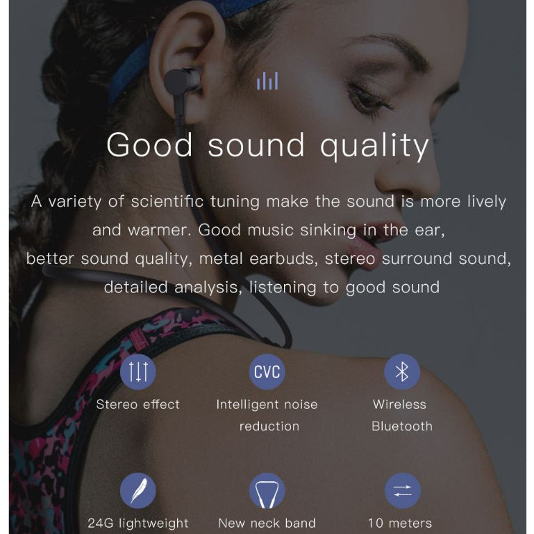 Awei G10BL หูฟังบลูทูธคล้องคอ เสียงคมชัด แบตอึด ใช้งานยาวนาน ของแท้ พร้อมไมค์