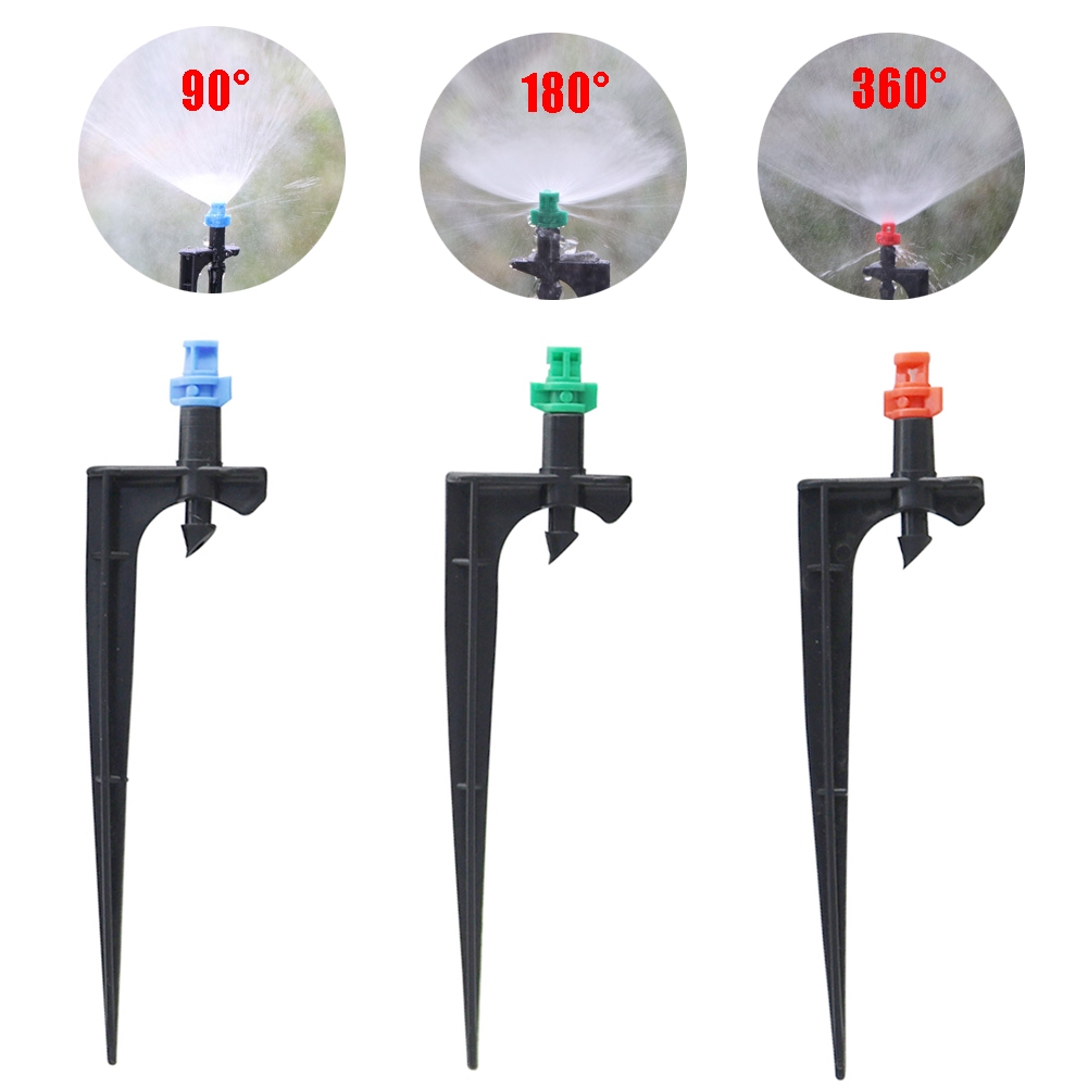 10 ชุด 90/180/360 องศา Misting หัวฉีด 10.7/14 ซม. Barbed Bracket Rod
