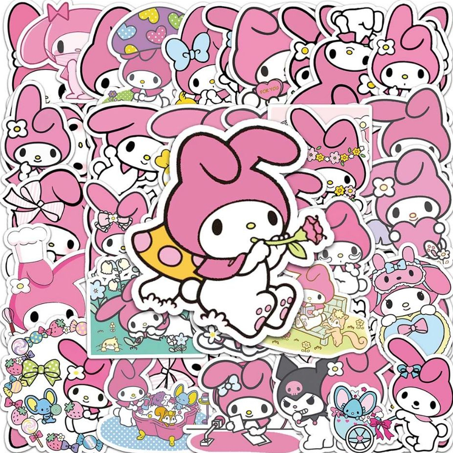 50 ชิ้นน่ารัก Melody การ์ตูน Graffiti สติกเกอร์กันน้ําสําหรับ DIY โทรศัพท์แล็ปท็อปโน้ตบุ๊คกีตาร์จักรยานหมวกกันน็อครถตกแต่ง Decal