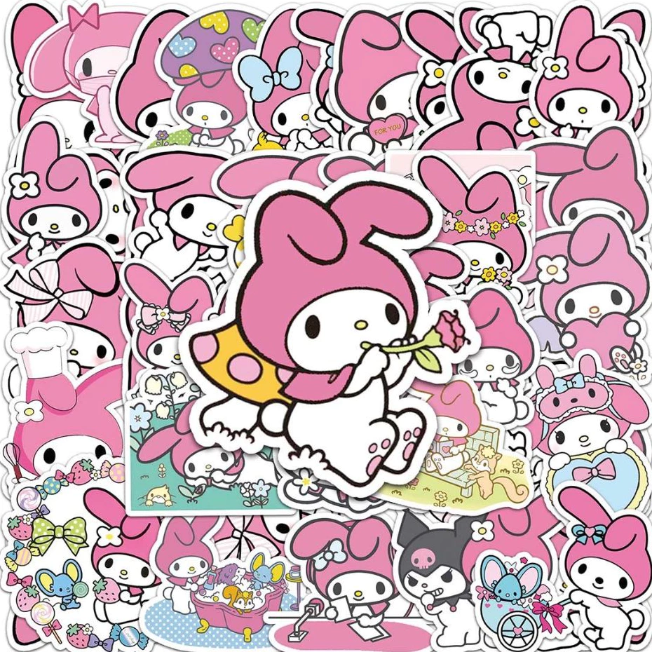 50 ชิ้นน่ารัก Melody การ์ตูน Graffiti สติกเกอร์กันน้ําสําหรับ DIY โทรศัพท์แล็ปท็อปโน้ตบุ๊คกีตาร์จักรยานหมวกกันน็อครถตกแต่ง Decal