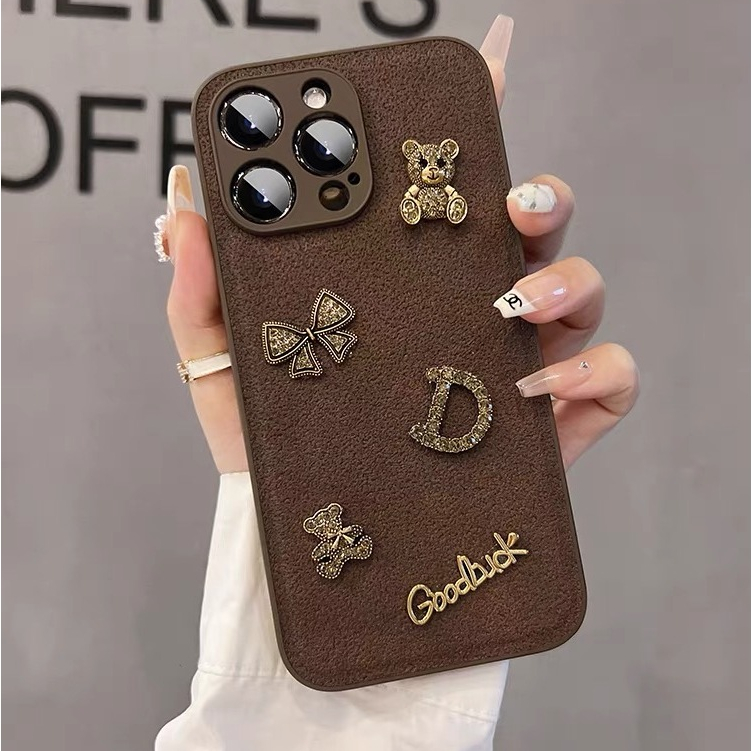 3dน่ารักD-WordหมีกรณีสําหรับIphone17air 16 15promax 15 Pro 14promax 13 Pro Max 12 Pro Max 11ฝาครอบโทรศัพท์ที่สวยงาม