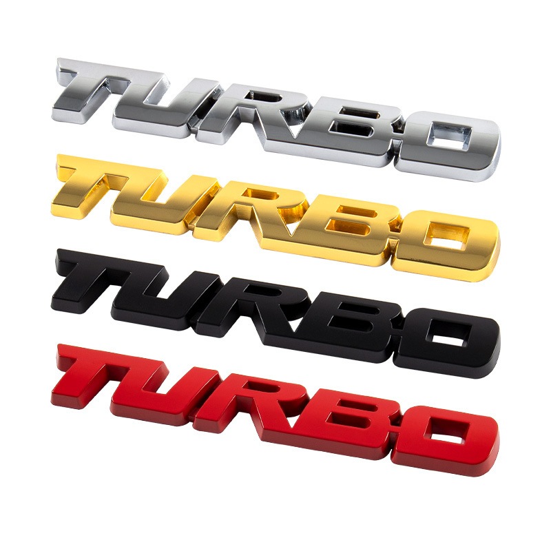 Turbo สติกเกอร์โลหะ ลายตราสัญลักษณ์ 3D สําหรับติดตกแต่งรถยนต์
