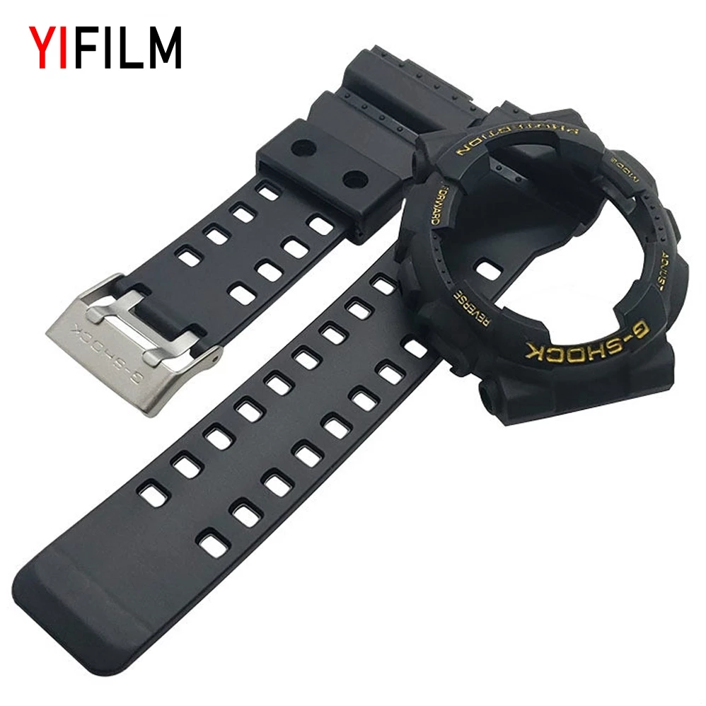 Yifilm สายนาฬิกาข้อมือ ยาง เรซิน อุปกรณ์เสริม สําหรับ Casio G-SHOCK G-SHOCK GA110 100