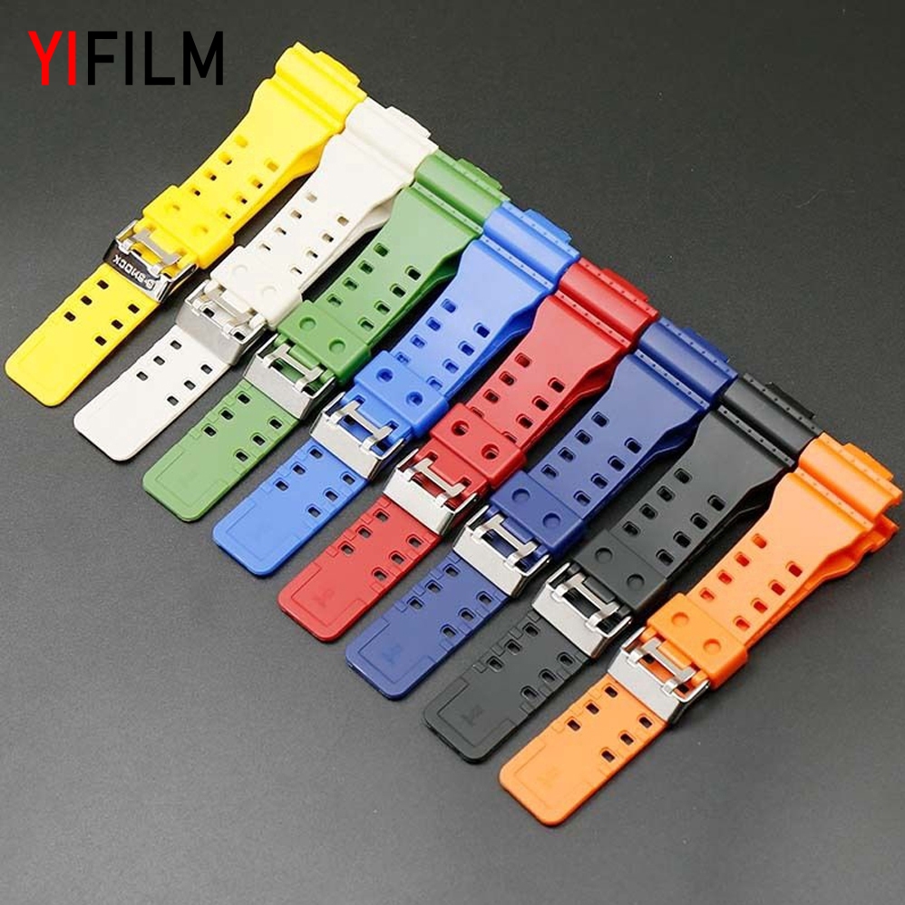 สายนาฬิกาข้อมือเรซิ่นสําหรับ for casio g - shock ga - 110 gb ga - 100 gd 120 ga 400 ga - 700 710 ga 