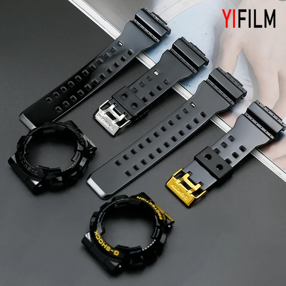 สายซิลิโคนเรียบ + เคสพร้อมเครื่องมือสําหรับ Casio G-Shock GA-110 GA100 GA120 GA150 GA300 GD-120/100/110