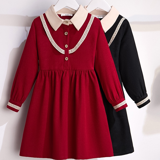 【สปอต】 3-14 ปี ชุดเดรสสาว ชุดเดรสคริสต์มาสสำหรับสาว ๆ ชุดเด็กสำหรับสาว ๆ ชุดเจ้าหญิงสีแดง ชุดเดรสสาวแฟชั่นปีใหม่