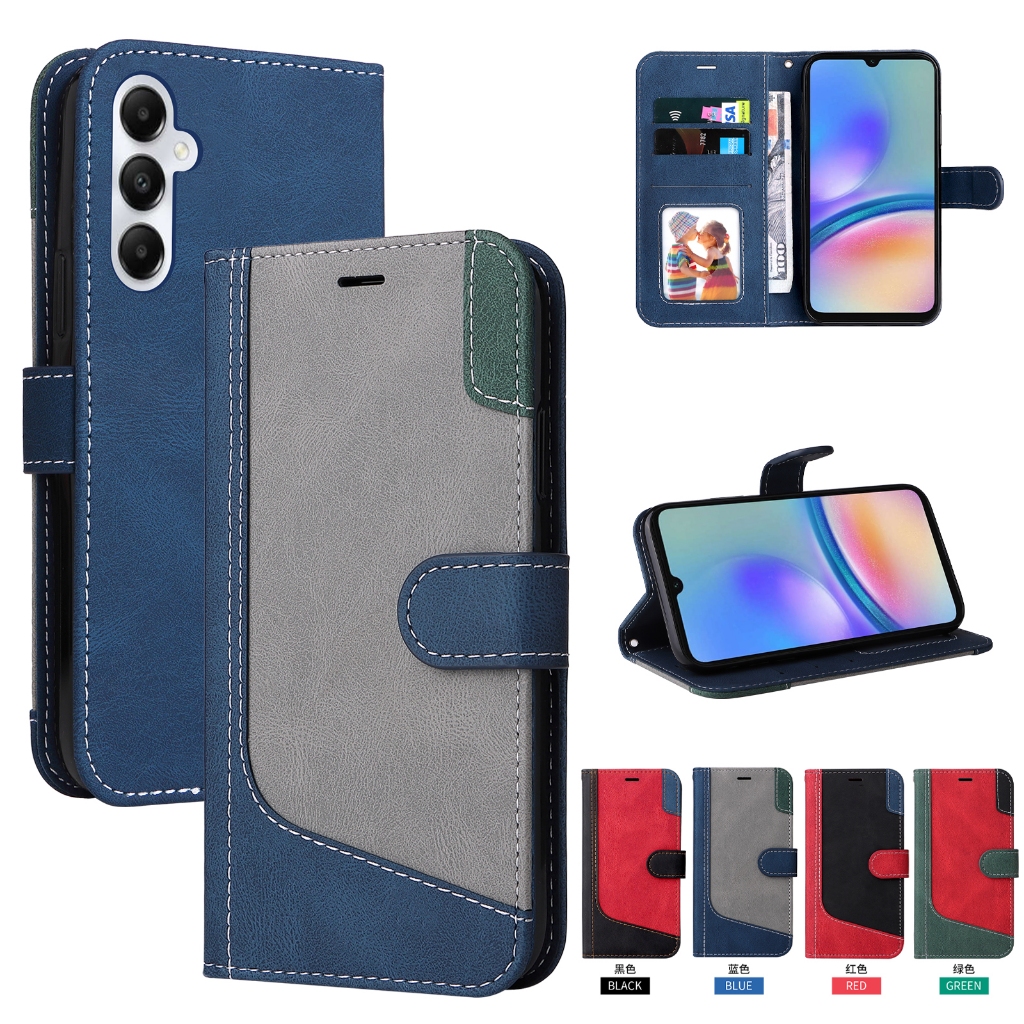 เคสโทรศัพท์มือถือ แบบฝาพับ พร้อมช่องใส่บัตร สําหรับ Samsung Galaxy S24 Ultra S24 Plus S24+ S23 FE A15 A25 5G A05S A05