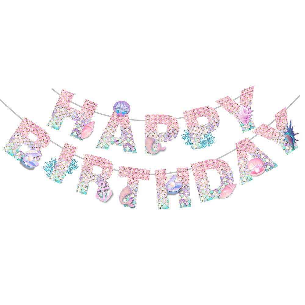 ผ้าเช็ดปาก ลายนางเงือกน้อย แบบใช้แล้วทิ้ง สําหรับตกแต่งปาร์ตี้วันเกิด - รูปที่ 4