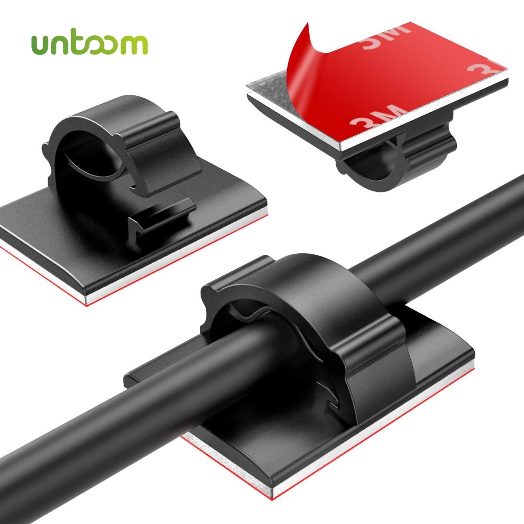 Untoom 20 ชิ ้ นคลิปสายเคเบิล Organizer ยืดหยุ ่ นสาย USB Winder การจัดการคลิปสําหรับเมาส ์ หูฟังหูฟังคีย ์ บอร ์ ดลวด