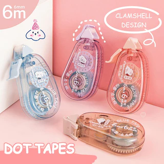 Journamm เทปกาวสองหน้า ลายจุด ขนาด 6 ม.* 6 มม. สําหรับตกแต่งสมุดภาพ อัลบั้มภาพ เครื่องเขียน โรงเรียน DIY