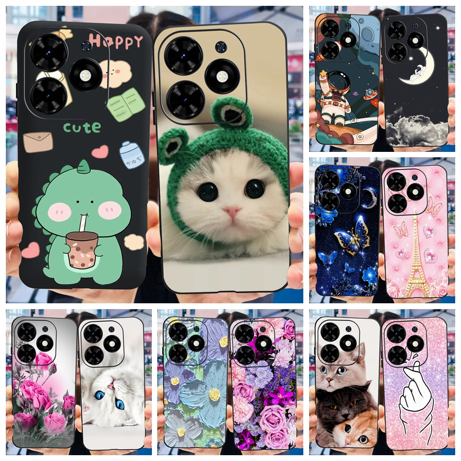 Tecno Spark Go 2024 เคสโทรศัพท์ซิลิโคน TPU แบบนิ่ม ลายไดโนเสาร์ แมวน่ารัก สําหรับ Tecno Spark Go (20