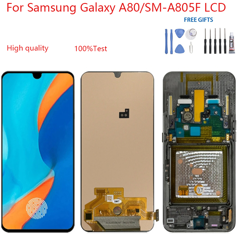 อะไหล่หน้าจอสัมผัส LCD แบบเปลี่ยน สําหรับ Samsung Galaxy A80 SM-A805F