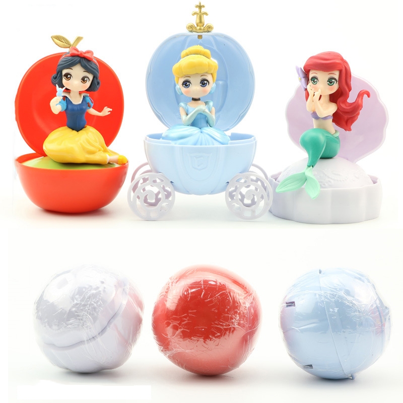 โมเดลฟิกเกอร์ PVC เจ้าหญิงดิสนีย์ สโนว์ไวท์ ซินเดอเรลล่า นางเงือกน้อย แอเรียล เบลล่า กาชาปอง รุ่น Q ขนาด 10-14 ซม. 3 ชิ้น ต่อชุด