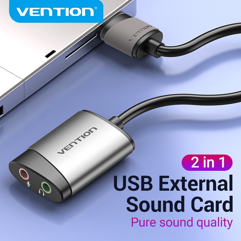Vention อะเเดปเตอร์เสียง สายแจ็ค 3.5 มม. ต่อหูฟัง ไมค์ สำหรับ Windows Mac Linux PC CDJ/CDK