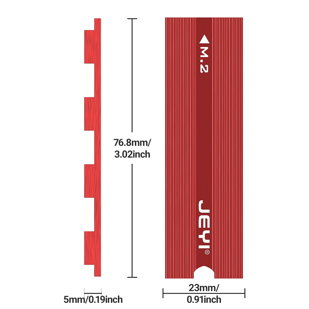 Jeyi M.2 ฮีทซิงค์ระบายความร้อน SSD 2280 SSD อะลูมิเนียม สองด้าน พร้อมแผ่นซิลิโคนความร้อน สําหรับ PS5 PC PCIE NVME NGFF M2 SSD