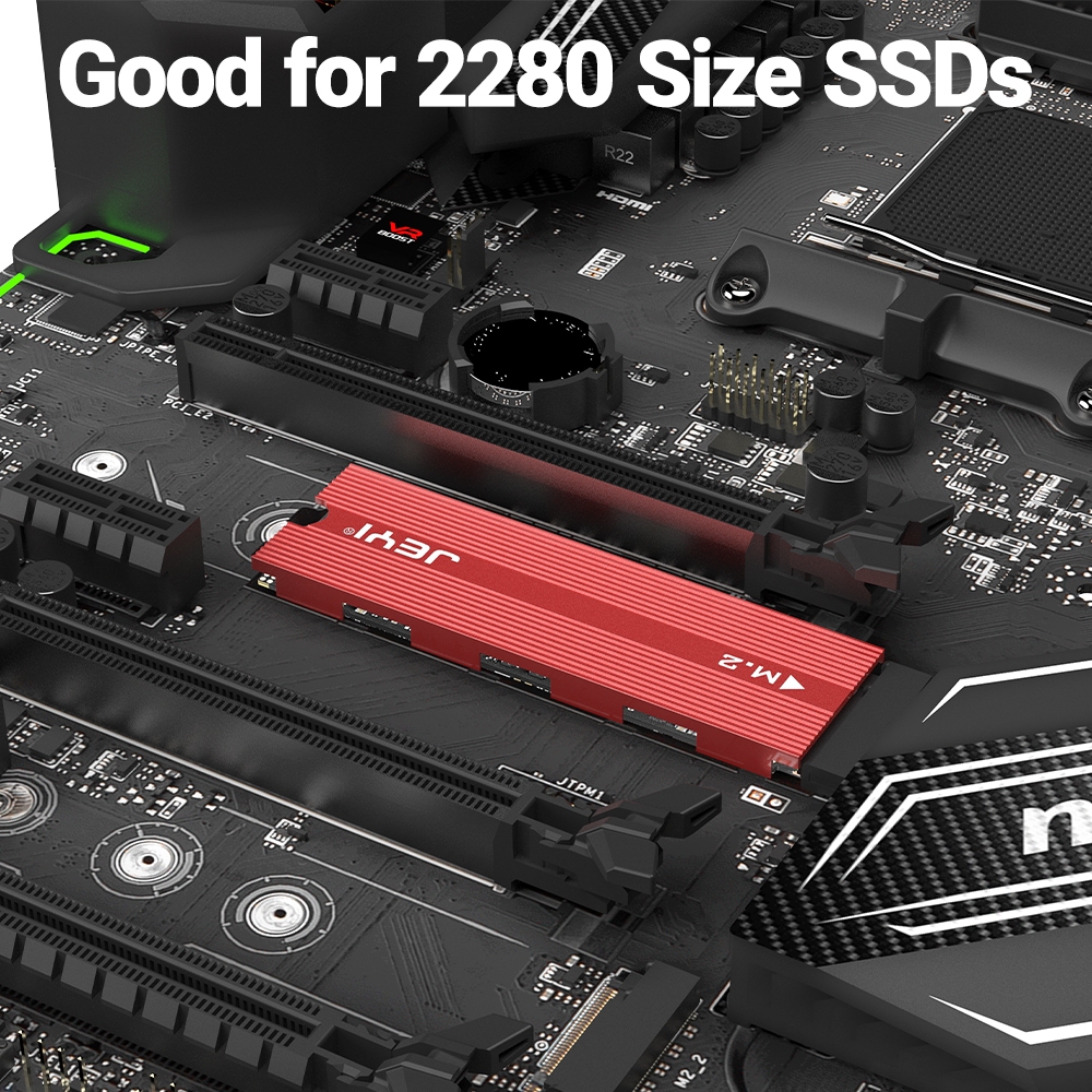 Jeyi M.2 ฮีทซิงค์ระบายความร้อน SSD 2280 SSD อะลูมิเนียม สองด้าน พร้อมแผ่นซิลิโคนความร้อน สําหรับ PS5 PC PCIE NVME NGFF M2 SSD