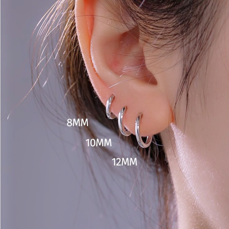 โคโรโซ คลาสสิกรอบหัวเข็มขัดสแตนเลสลวดต่างหู-หรูหราสองแพ็คสําหรับสไตล์ความพยายาม - รูปที่ 2