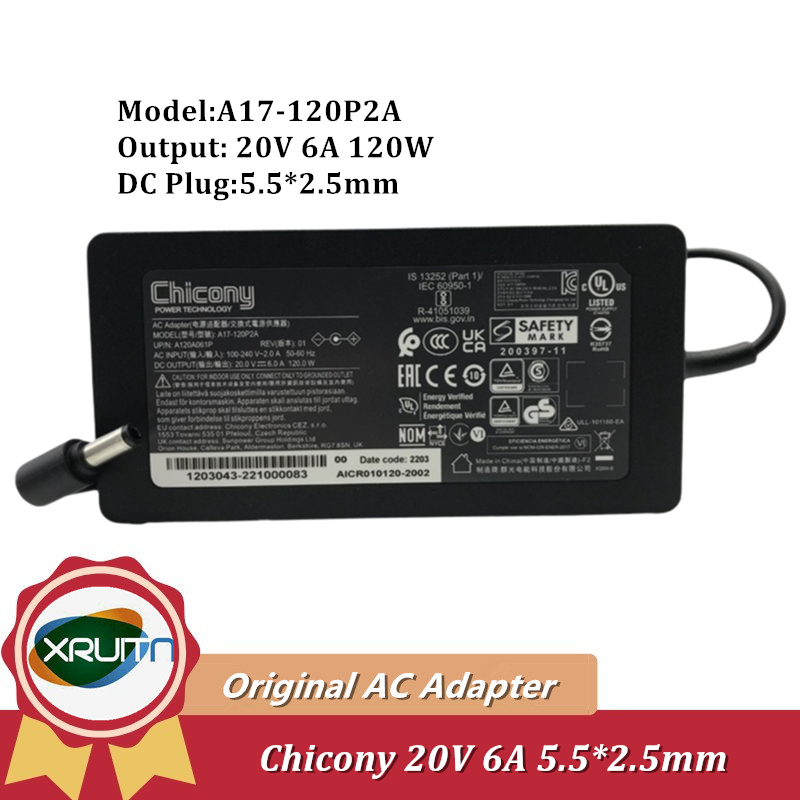 ของแท้ Chicony A17-120P2A ​A120A057Q 120W อะแดปเตอร์ AC 20V 6A สําหรับ Intel NUC 12 Pro ชุด NUC12WSH