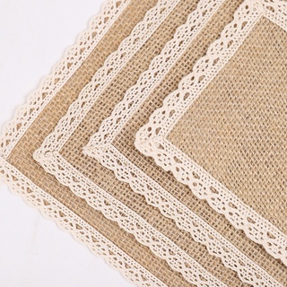 1 ชิ้น ผ้ากระสอบ ปูโต๊ะ ลูกไม้ ชุดผ้าปูโต๊ะ ปอ ธรรมชาติ บนโต๊ะอาหาร งานแต่งงาน ปาร์ตี้ จัดหา สําหรับกาแฟ ชา แผ่นตกแต่งบ้าน