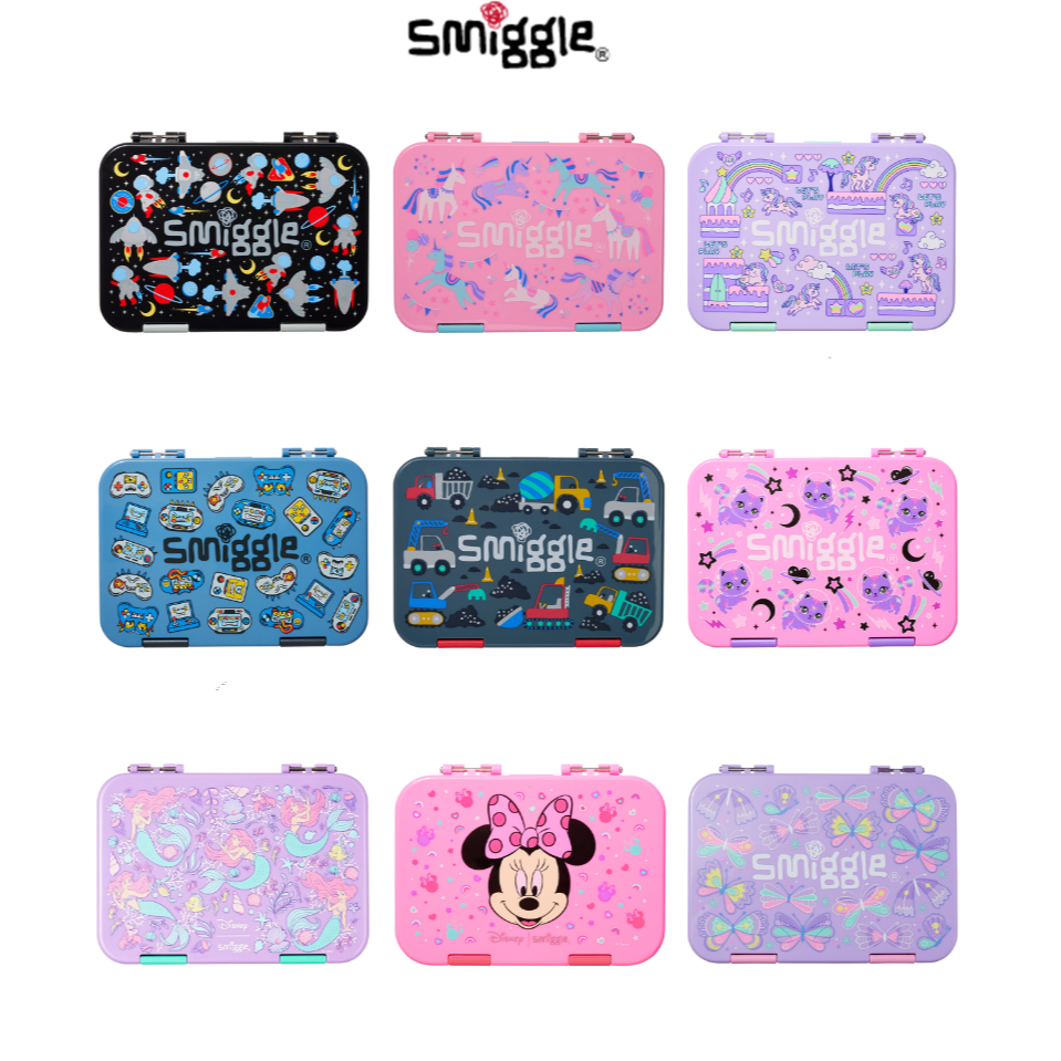 Smiggle Happy Bento กล่องอาหารกลางวัน BPA Free Tritan เข้าไมโครเวฟได้ สําหรับโรงเรียน ท่องเที่ยว