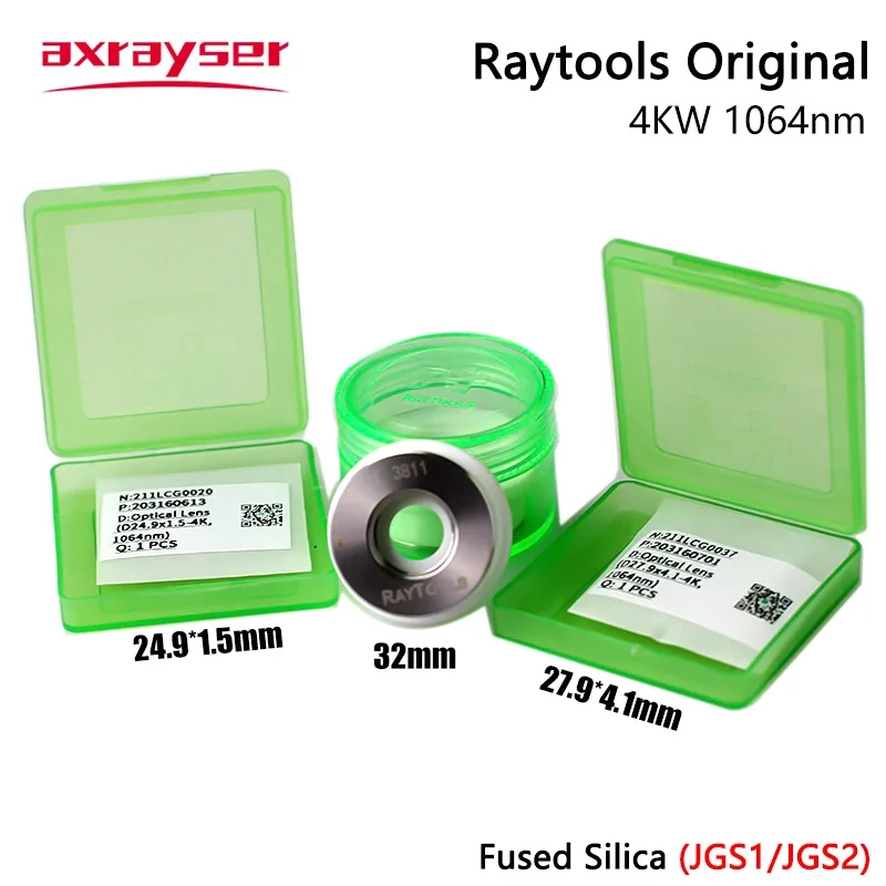 Raytools เลนส์ออปติคอลเลเซอร์ 4kw 1064nm 27.9*4.1/24.9*1.5 211LCG0037 211LCG0020 120274100อะไหล่หัวตัว B
