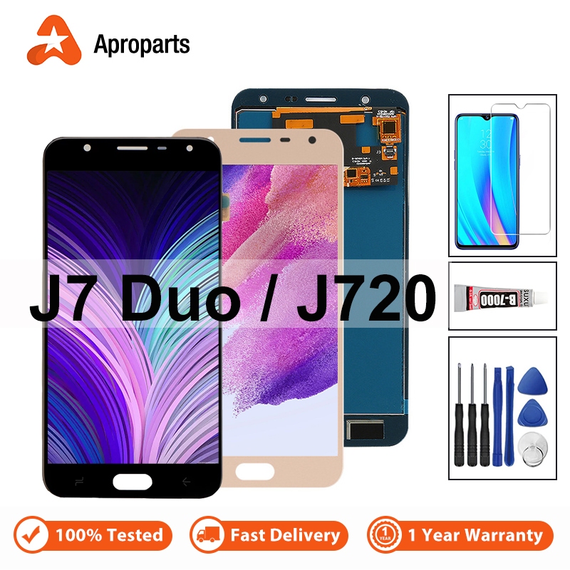 อะไหล่หน้าจอสัมผัสดิจิทัล LCD IPS 5.5 นิ้ว แบบเปลี่ยน สําหรับ Samsung Galaxy J7 Duo 2018 J720 SM-J72