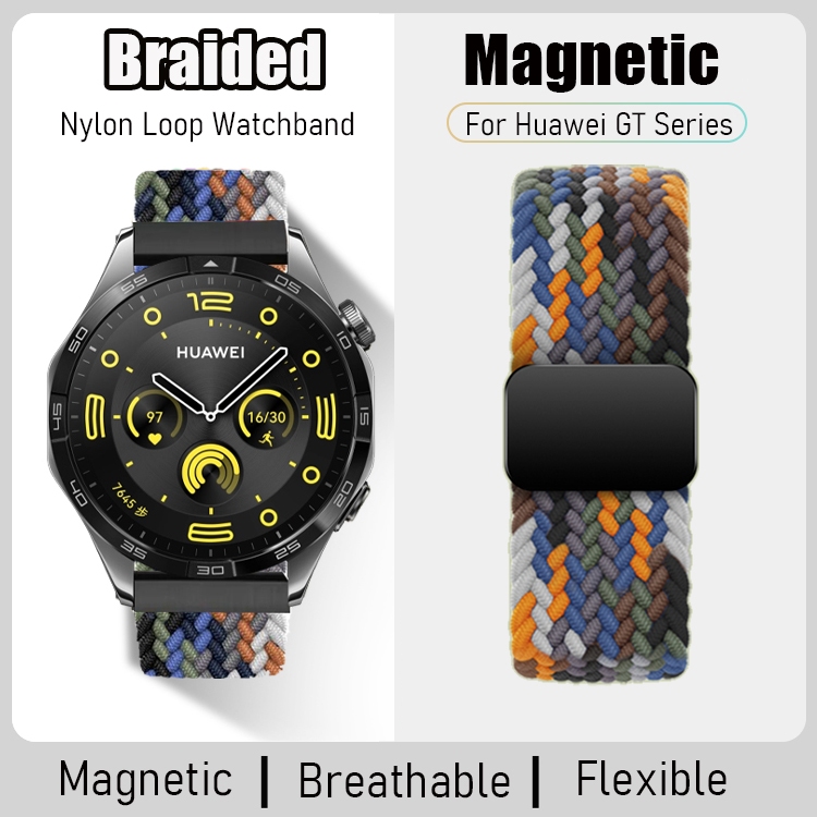 สายนาฬิกาข้อมือไนล่อนถัก แบบแม่เหล็ก สําหรับ HUAWEI Watch GT4 46 มม. HUAWEI Watch 4 Pro Ultimate Watchband Braided Magnetic Sport Loop Strap for HUAWEI Watch GT2 Pro GT3 SE 46 มม. Band ราคา ถูกที่สุด ดีลบีเคเค แกลเลอรีภาพที่ 2