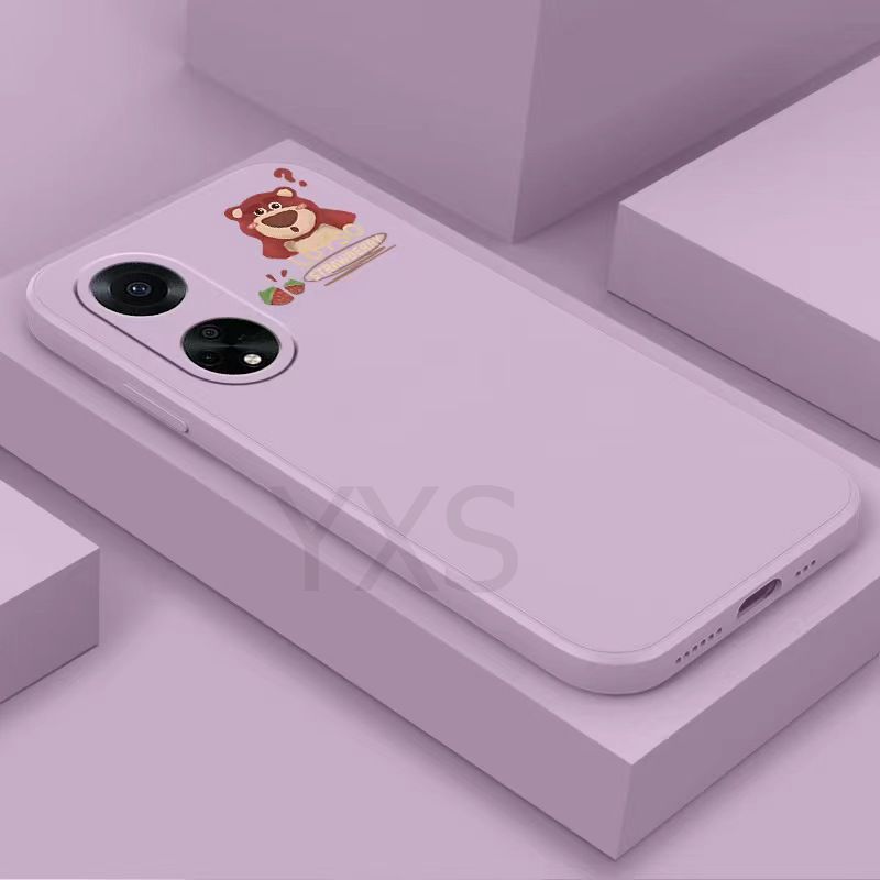 การออกแบบใหม่ เคส Redmi 13C S2 Y2 6 Pro 5 เคส ซิลิโคนเครื่องหมายคำถามสตรอเบอร์รี่หมีกรณีโทรศัพท์