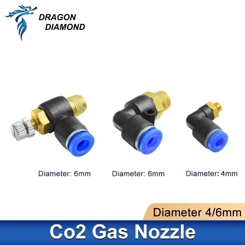 Co2 หัวฉีดแก๊สเลเซอร์ เส้นผ่าศูนย์กลาง 4 มม. 6 มม. สําหรับเครื่องแกะสลักเลเซอร์ Co2 Co2 2 ชิ้น