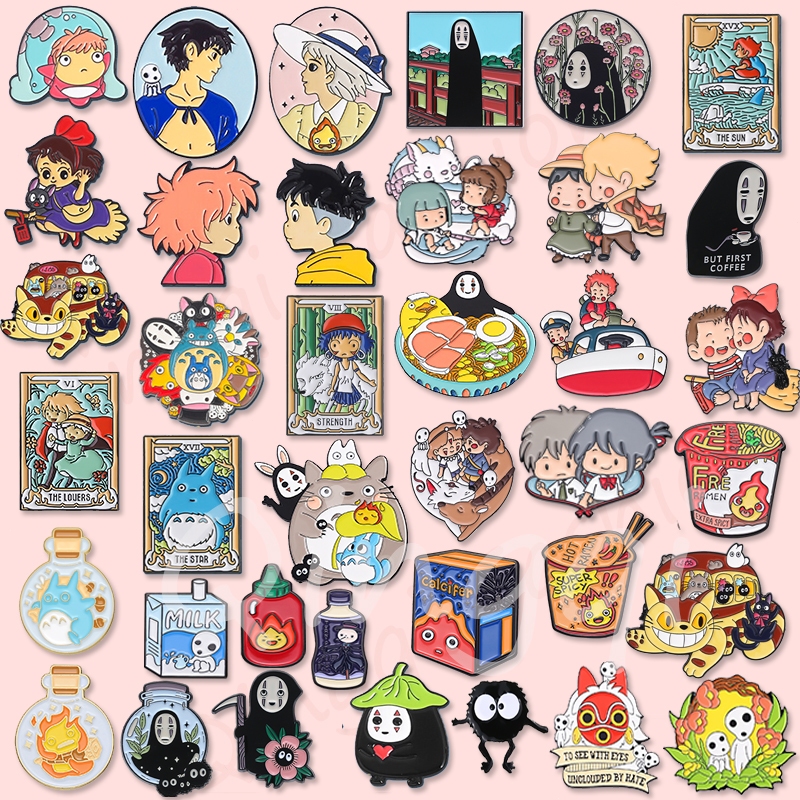 เข็มกลัด รูปการ์ตูนอนิเมะ Spirited Away Ponyo Howl Sofia Ghibli Miyazaki Hayao เหมาะกับของขวัญ สําหรับเด็ก และเพื่อน