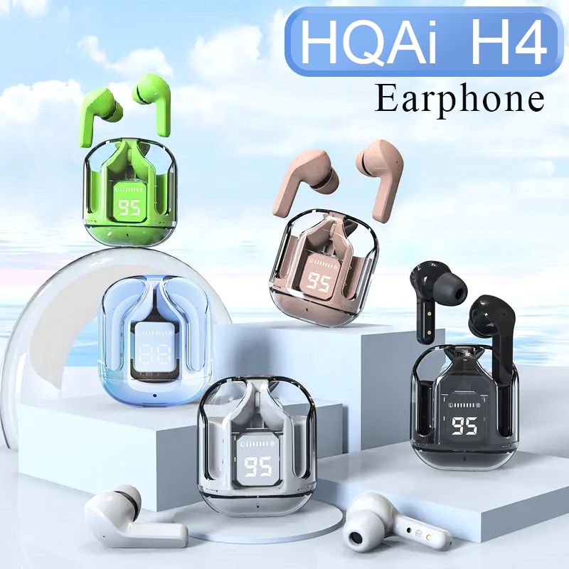 Hqai H4 หูฟังไร้สายบลูทูธ TWS Build-in Mic หูฟังตัดเสียงรบกวนหูฟัง Touch Control Hi-fi ชุดหูฟังกีฬาหูฟังกันน้ําสําหรับโทรศัพท์ทั้งหมด