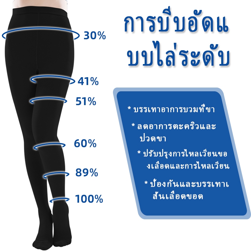 15-21mmHg การบีบอัดทางการแพทย์  ความดันระดับ 1 Care ถุงเท้าเส้นเลือดขอดผู้หญิงกระชับสัดส่วนถุงเท้าขา ราคา ถูกที่สุด ดีลบีเคเค แกลเลอรีภาพที่ 6