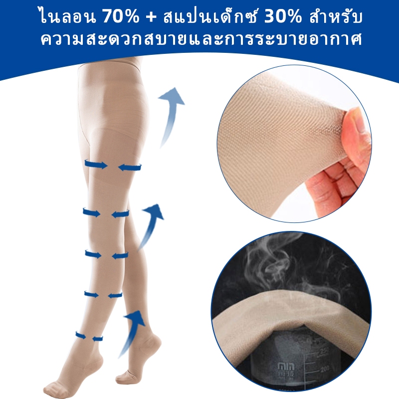 15-21mmHg การบีบอัดทางการแพทย์  ความดันระดับ 1 Care ถุงเท้าเส้นเลือดขอดผู้หญิงกระชับสัดส่วนถุงเท้าขา ราคา ถูกที่สุด ดีลบีเคเค แกลเลอรีภาพที่ 7