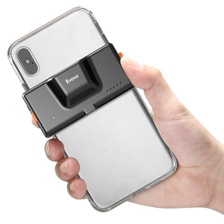 Eyoyo เครื่องสแกนบาร์โค้ด บลูทูธ 1D แบบคลิปหนีบโทรศัพท์ ขนาดเล็ก อ่านบาร์โค้ด QR เหมาะกับการจัดการคล